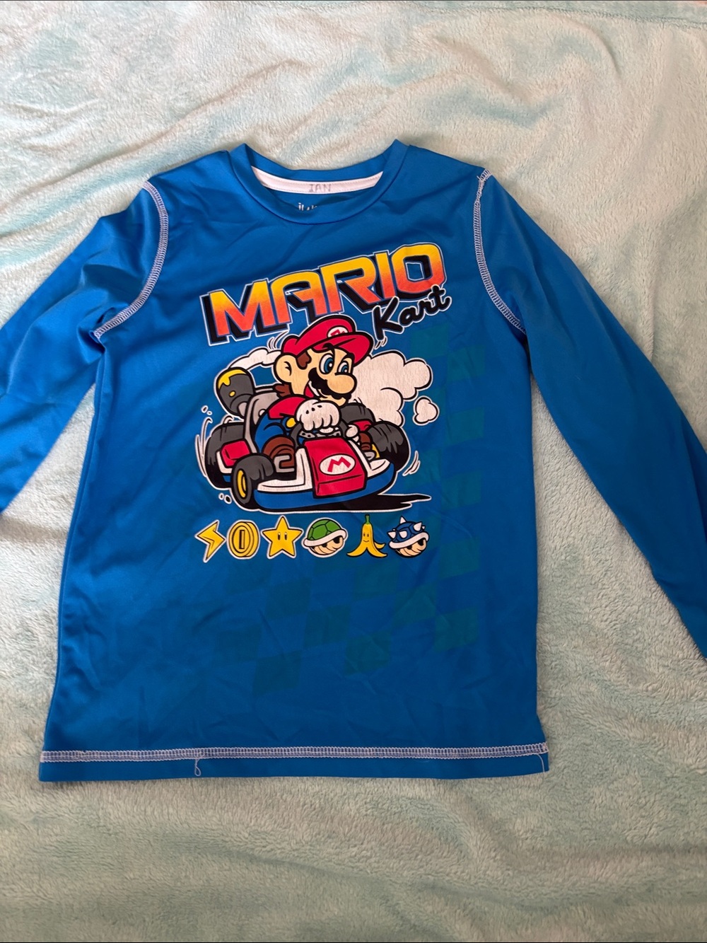 jumping beans Blue Mario Kart Long-Sleeve Tee